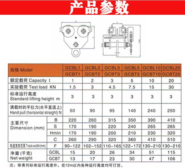 防爆小车规格参数