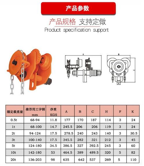 单轨行车规格参数